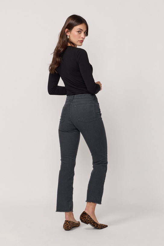 Acquaverde Pantalon Cara En Velours - Anthracite