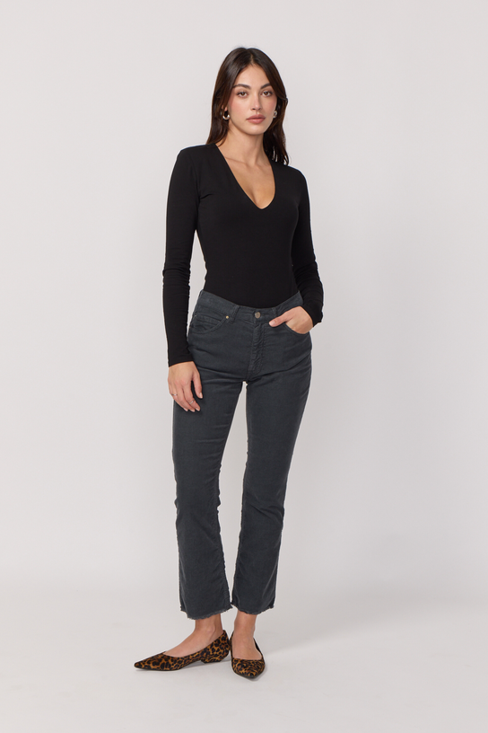 Acquaverde Pantalon Cara en Velours - Anthracite
