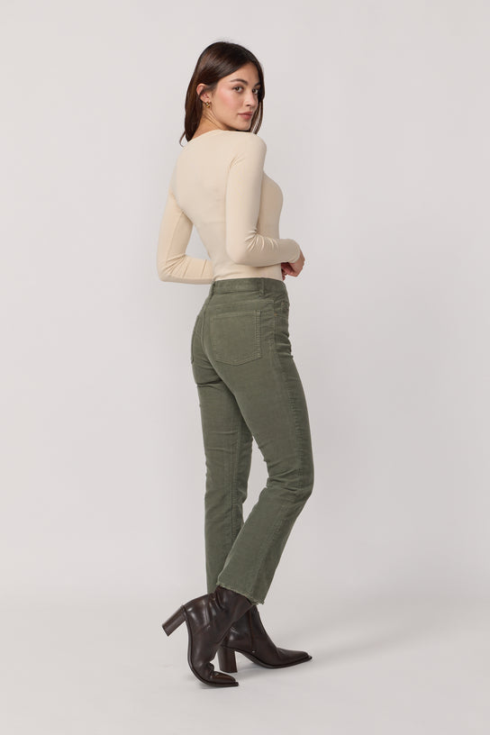 Acquaverde Pantalon Cara En Velours - Military Kaki
