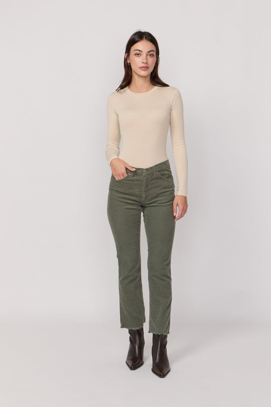 Acquaverde Pantalon Cara en Velours - Military Kaki