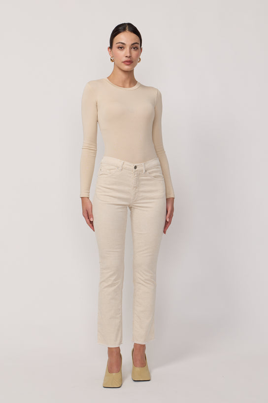 Acquaverde Pantalon Cara En Velours - Natural