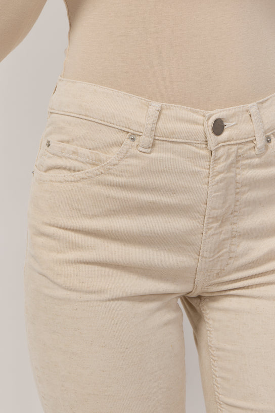 Acquaverde Pantalon Cara En Velours - Natural