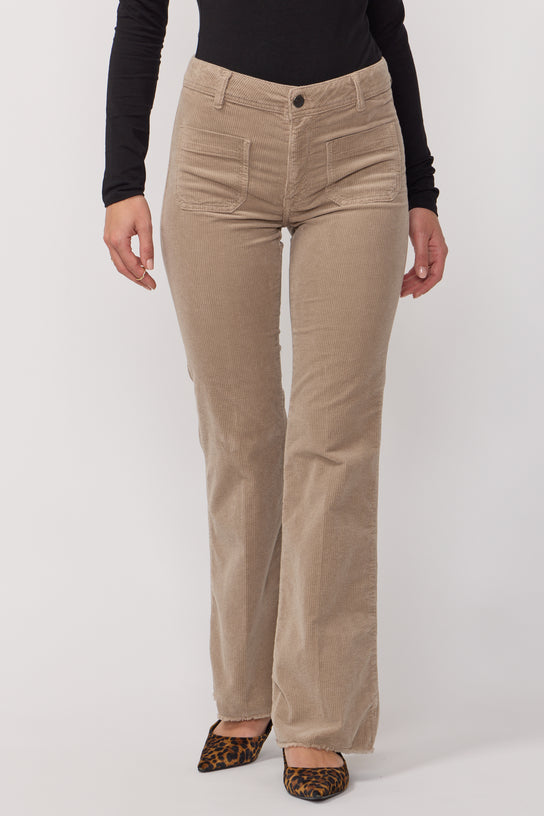 Acquaverde Pantalon Carlotta en Velours - Argile