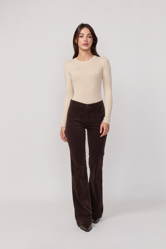 Acquaverde Pantalon Charlotte Velours - Brown