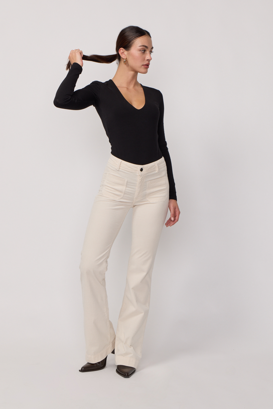 Acquaverde Pantalon Charlotte Velours - Cream