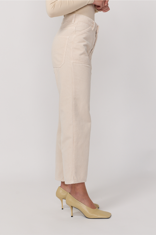 Acquaverde Pantalon Eddy En Velours - Cream