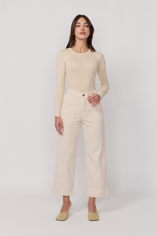Acquaverde Pantalon Eddy en Velours - Cream