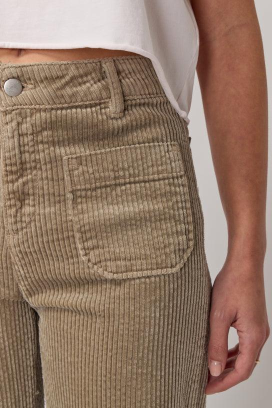 Acquaverde Pantalon Melvil En Velours - Argile