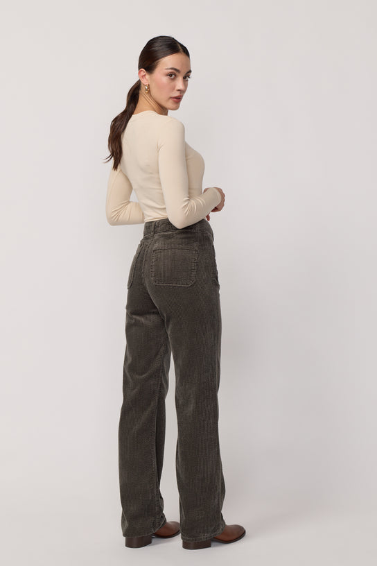 Acquaverde Pantalon Melvil En Velours - Mousse