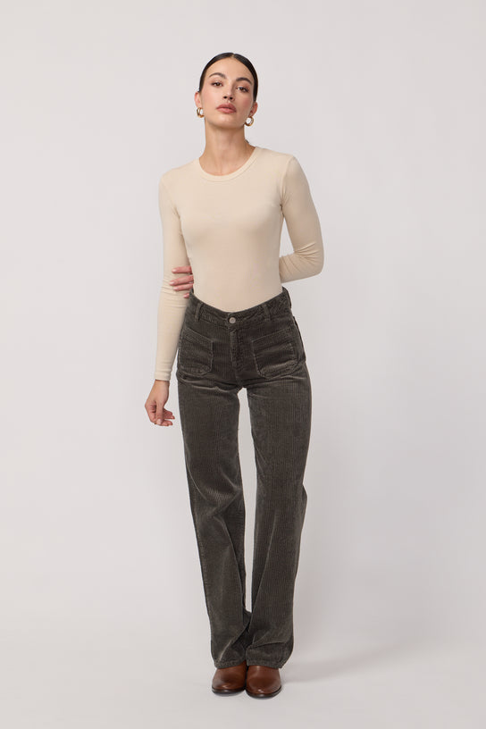 Acquaverde Pantalon Melvil en Velours - Mousse