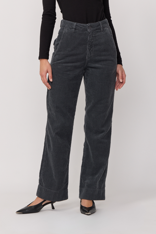 Acquaverde Pantalon Paltrow Velours - Anthracite