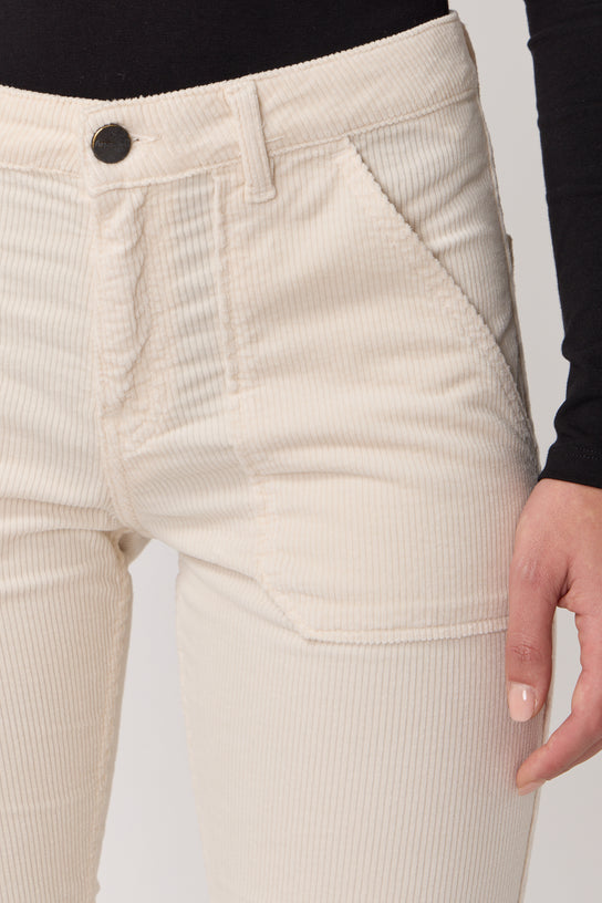 Acquaverde Pantalon Pierce En Velours - Cream