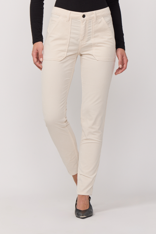Acquaverde Pantalon Pierce En Velours - Cream
