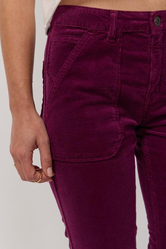 Acquaverde Pantalon Pierce En Velours - Figue