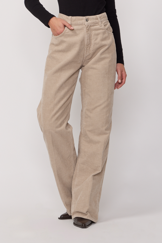 Acquaverde Pantalon Richie En Velours - Beige
