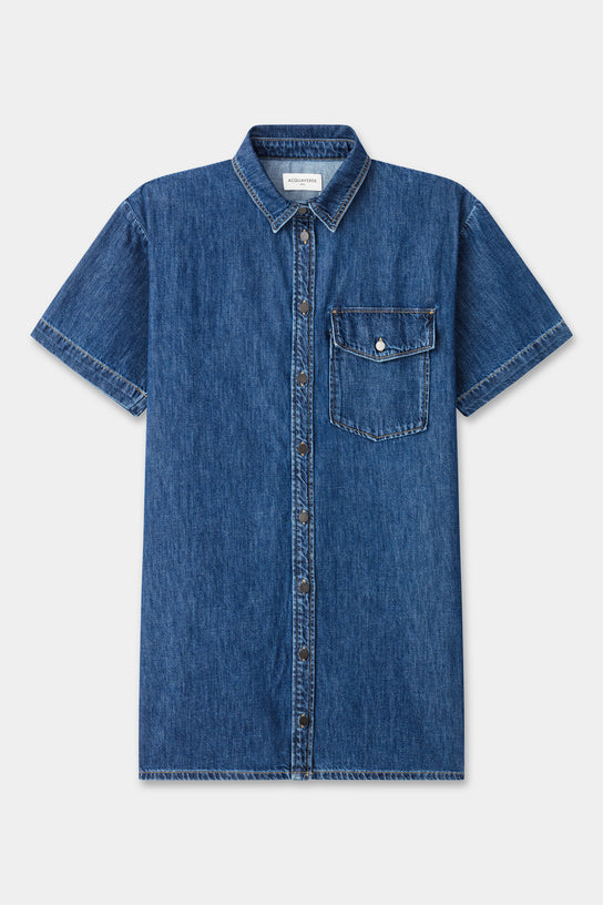 Acquaverde Robe Tunique Alix En Jean - Vintage Worn