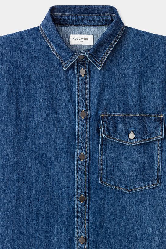 Acquaverde Robe Tunique Alix En Jean - Vintage Worn