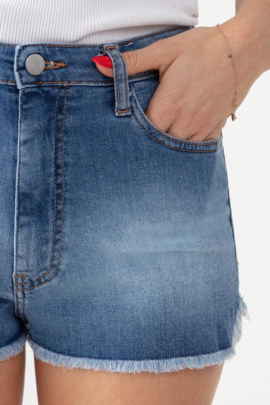 Acquaverde Short Luigi En Jean - Worn