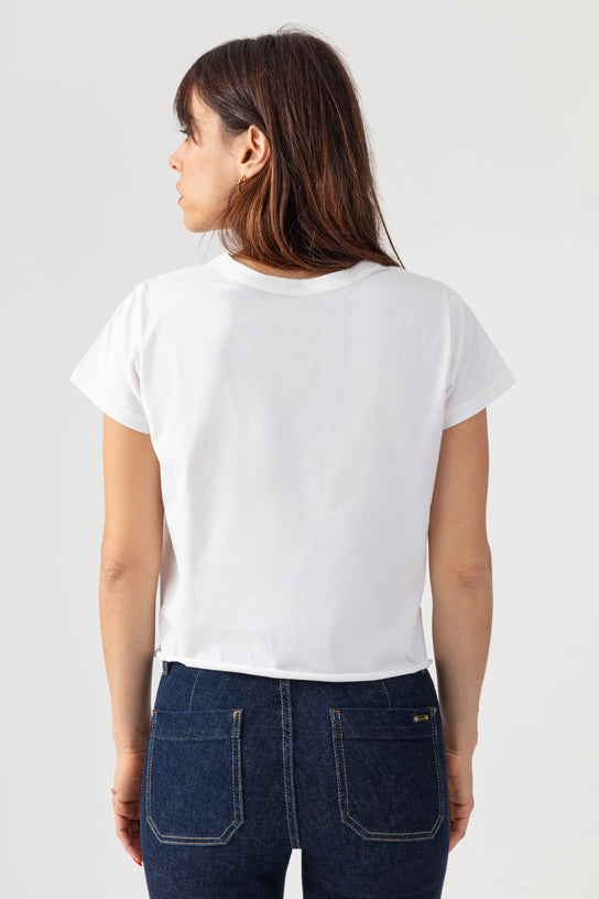 Acquaverde T-shirt Court à Effet Usé - Off White