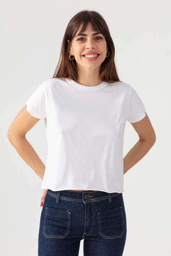 Acquaverde T-shirt Court à Effet Usé - Off White