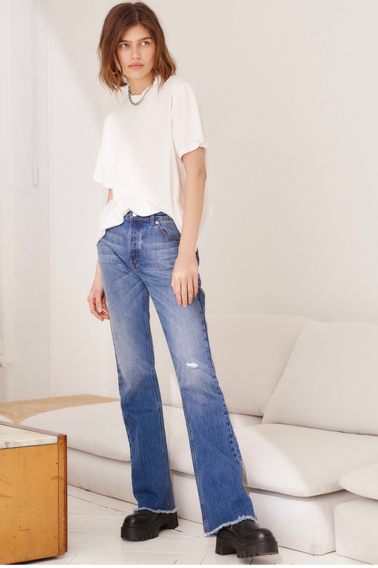 Acquaverde T-shirt Long à Effet Usé - Off White