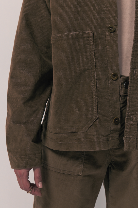 Acquaverde Veste Abby En Velours Velvet - Tabac