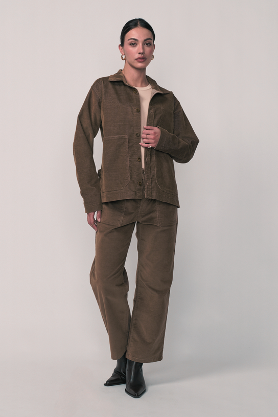 Acquaverde Veste Abby en Velours Velvet - Tabac