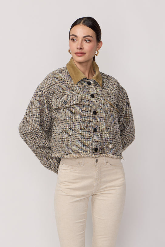 Acquaverde Veste Esmée en Tweed à Carreaux