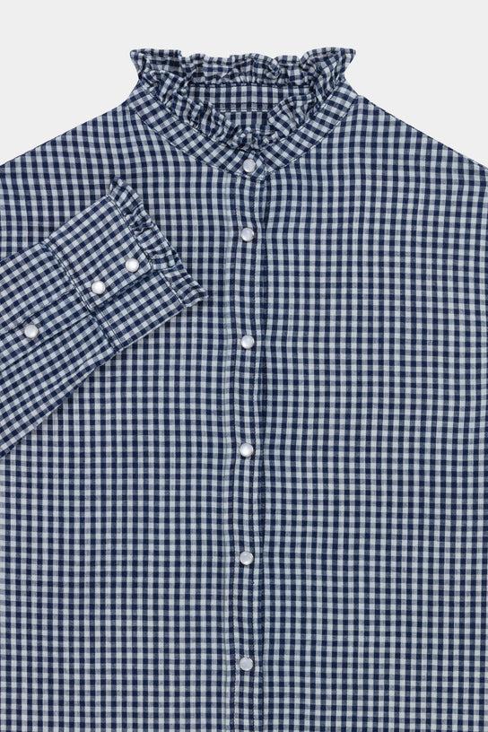 Acquaverde Chemise Gaby - Vichy à Carreaux Navy/ Off White