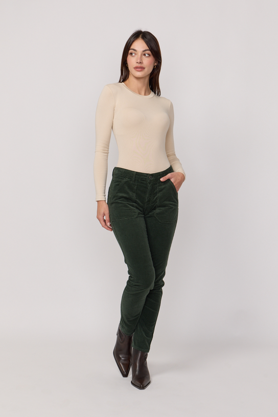 Acquaverde Pantalon Pierce En Velours - English Green