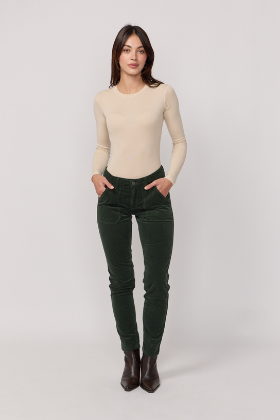 Acquaverde Pantalon Pierce en Velours - English Green
