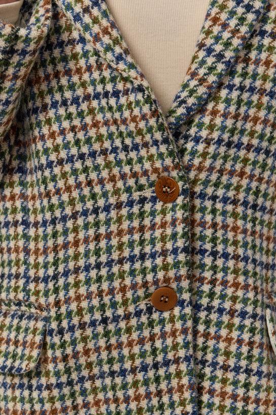 Acquaverde Veste Ralph En Laine à Motif Pied De Poule - Green