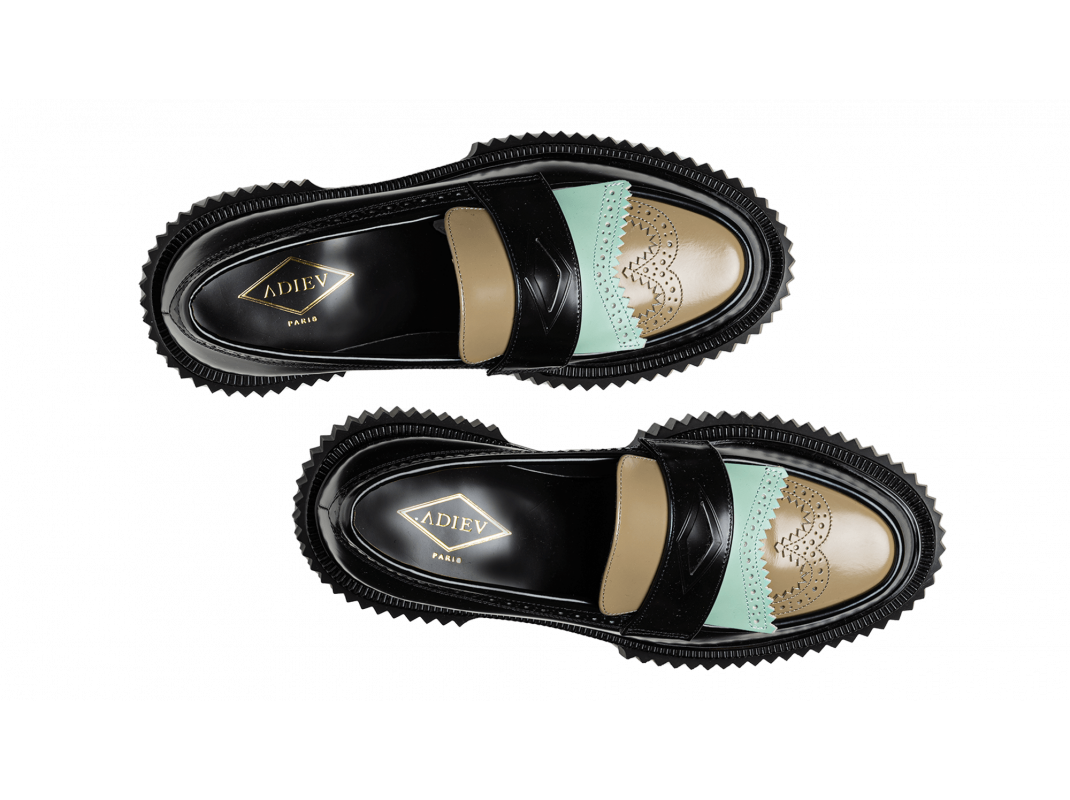 Adieu Paris Type 203 Femme - Noir Ivoire Et Cappuccino