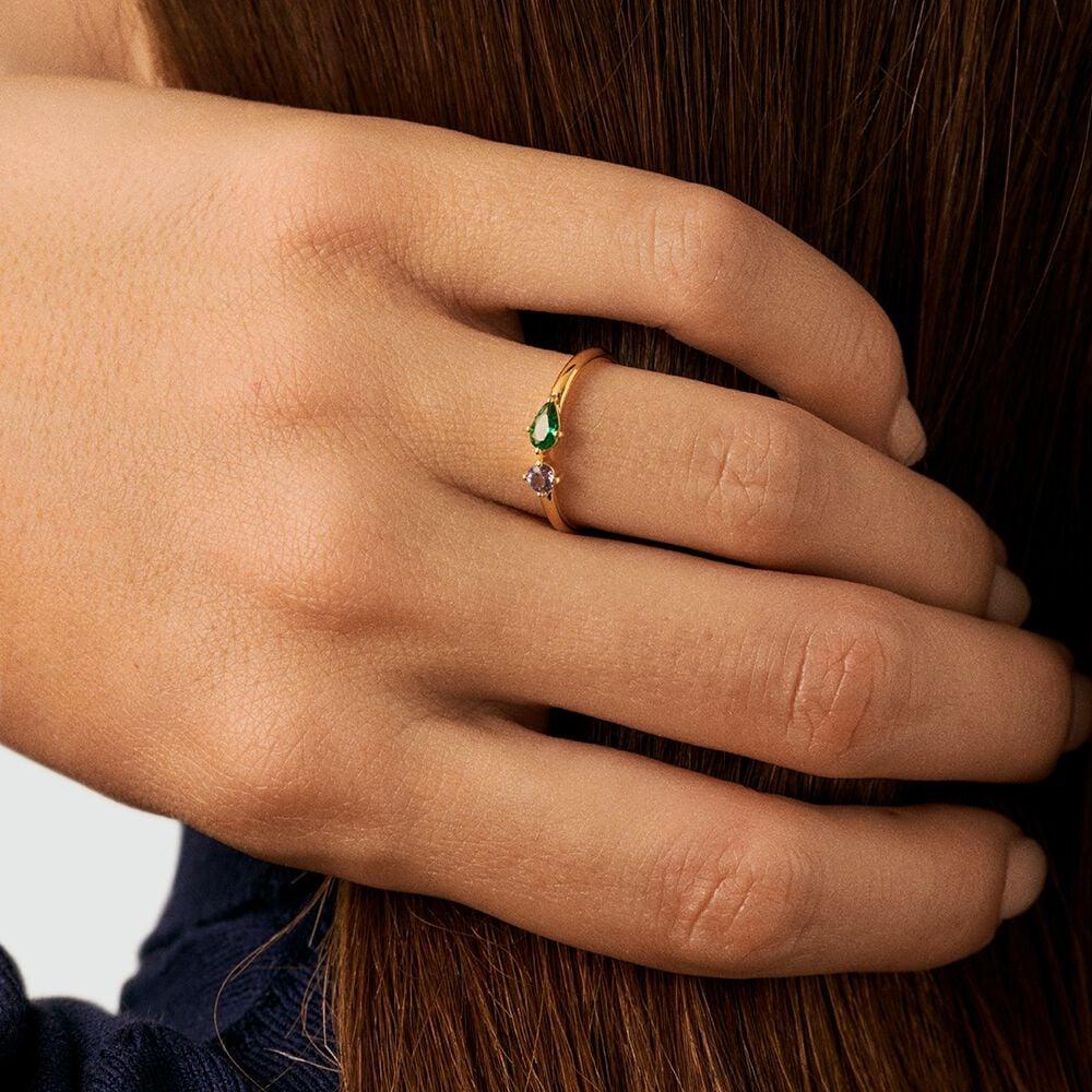 Agatha Bague Fine ASTRE - Vert / Doré 02290024-658-50