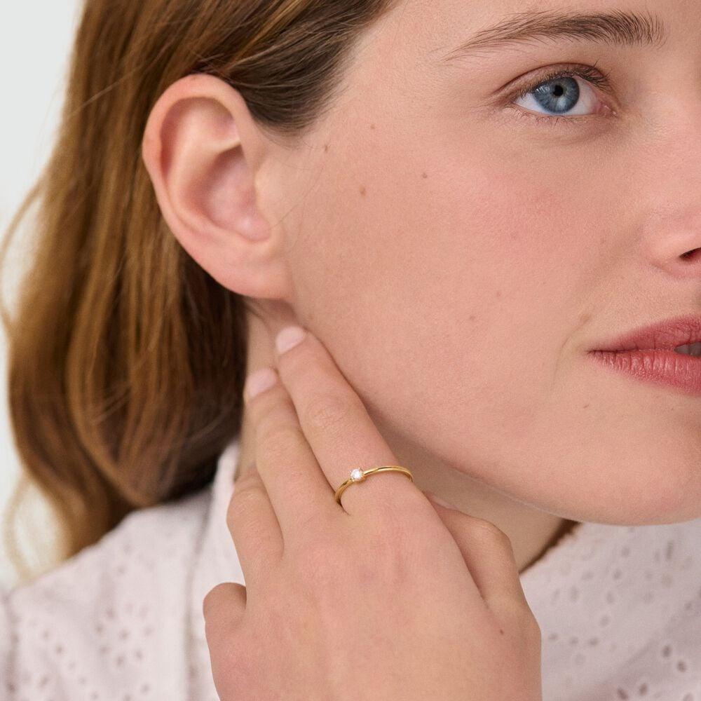 Agatha Bague Fine SOL - Cristal / Doré 02290053-137-50