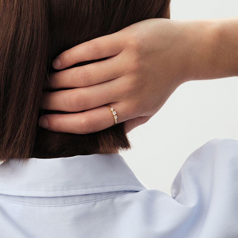 Agatha Bague Fine SOL - Cristal / Doré 02290054-137-50