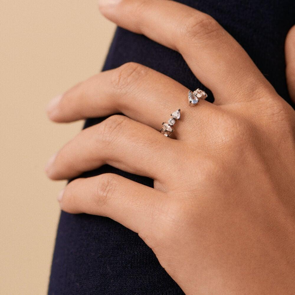 Agatha Bague Fine JACKIE - Argenté / Bleu Aquamarine 02220509-073-50