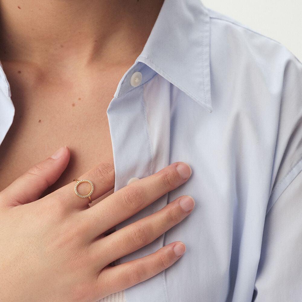 Agatha Bague Fine RONDOU - Cristal / Doré 02290051-137-50