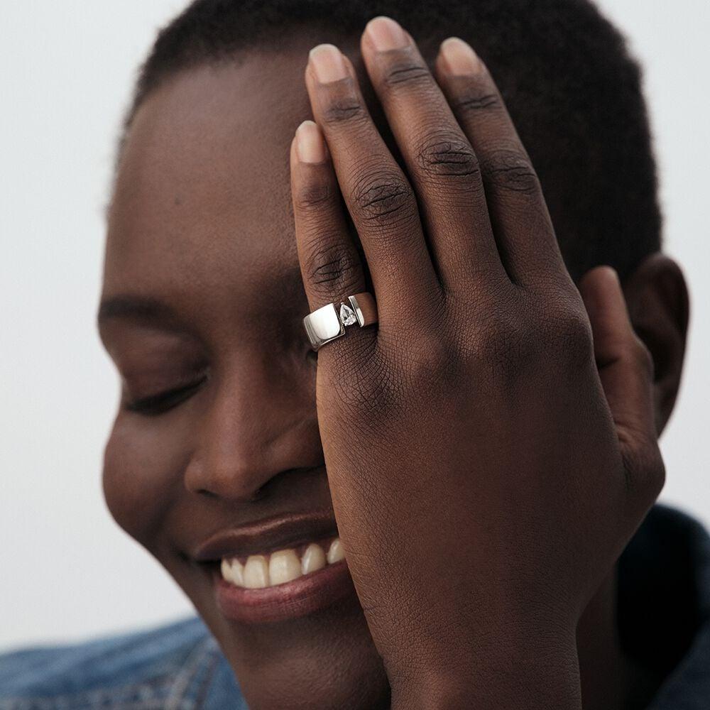 Agatha Bague Large JADE - Cristal / Argenté 02220501-136-52