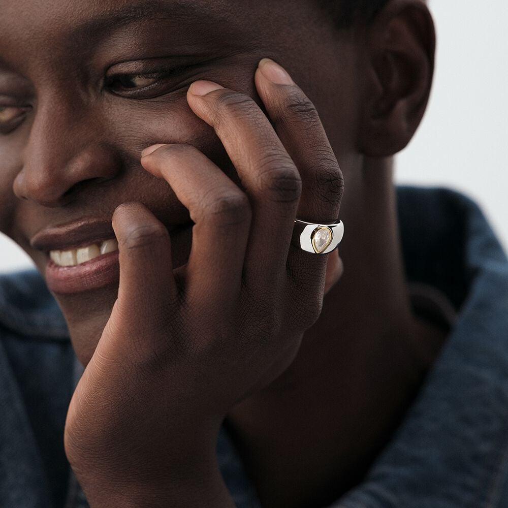 Agatha Bague Large VICTOIRE - Cristal / Argenté 02250200-136-48