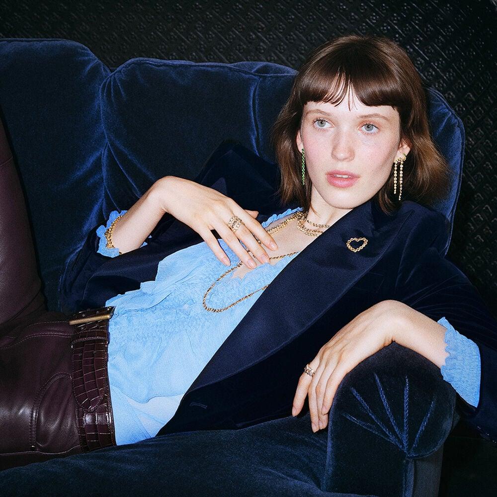 Agatha Boucles D'oreilles Pendantes ADAMAS - Vert / Doré 02380673-658-TU