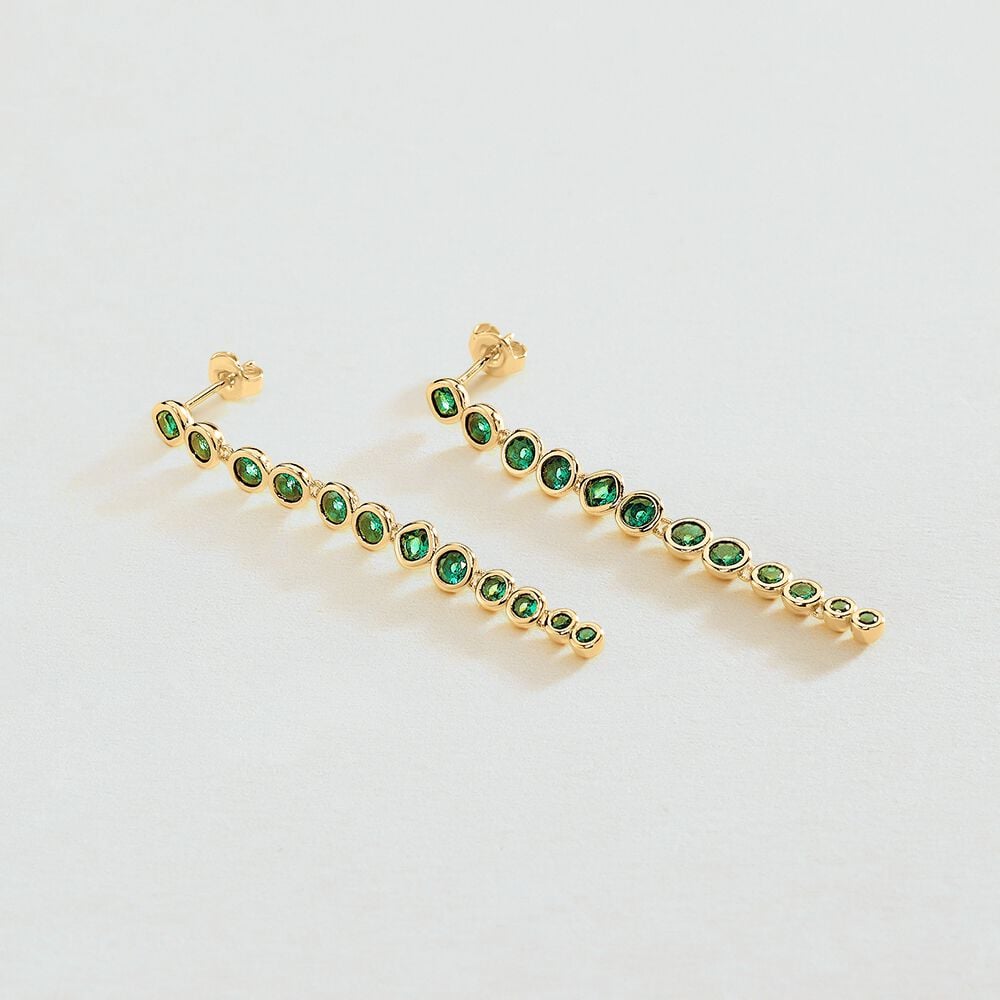 Agatha Boucles d'oreilles pendantes ADAMAS - Vert / Doré 02380673-658-TU