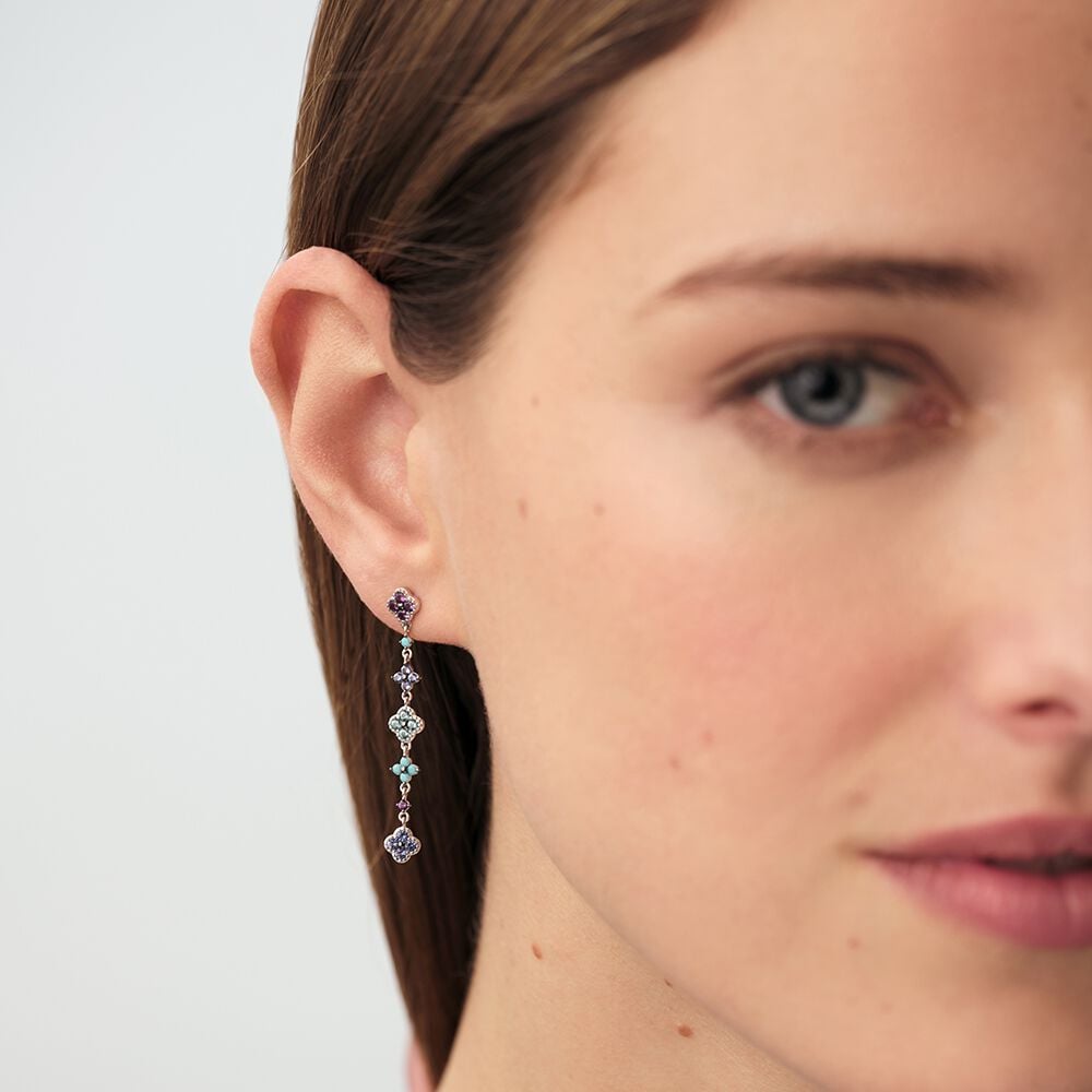 Agatha Boucles D'oreilles Pendantes BELOVED - Multicolore / Argenté 02321123-255-TU