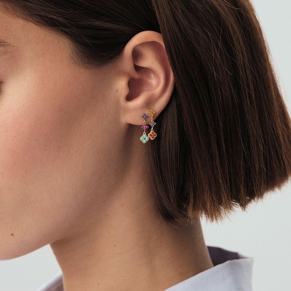 Agatha Boucles D'oreilles Pendantes BELOVED - Multicolore / Doré 02390404-256-TU