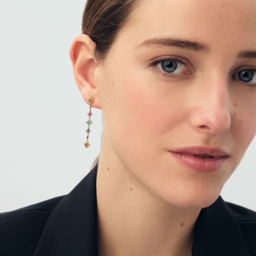 Agatha Boucles D'oreilles Pendantes BELOVED - Multicolore / Doré 02390504-256-TU