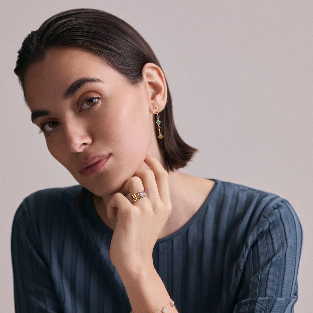 Agatha Boucles D'oreilles Pendantes BELOVED - Multicolore / Doré 02390504-256-TU