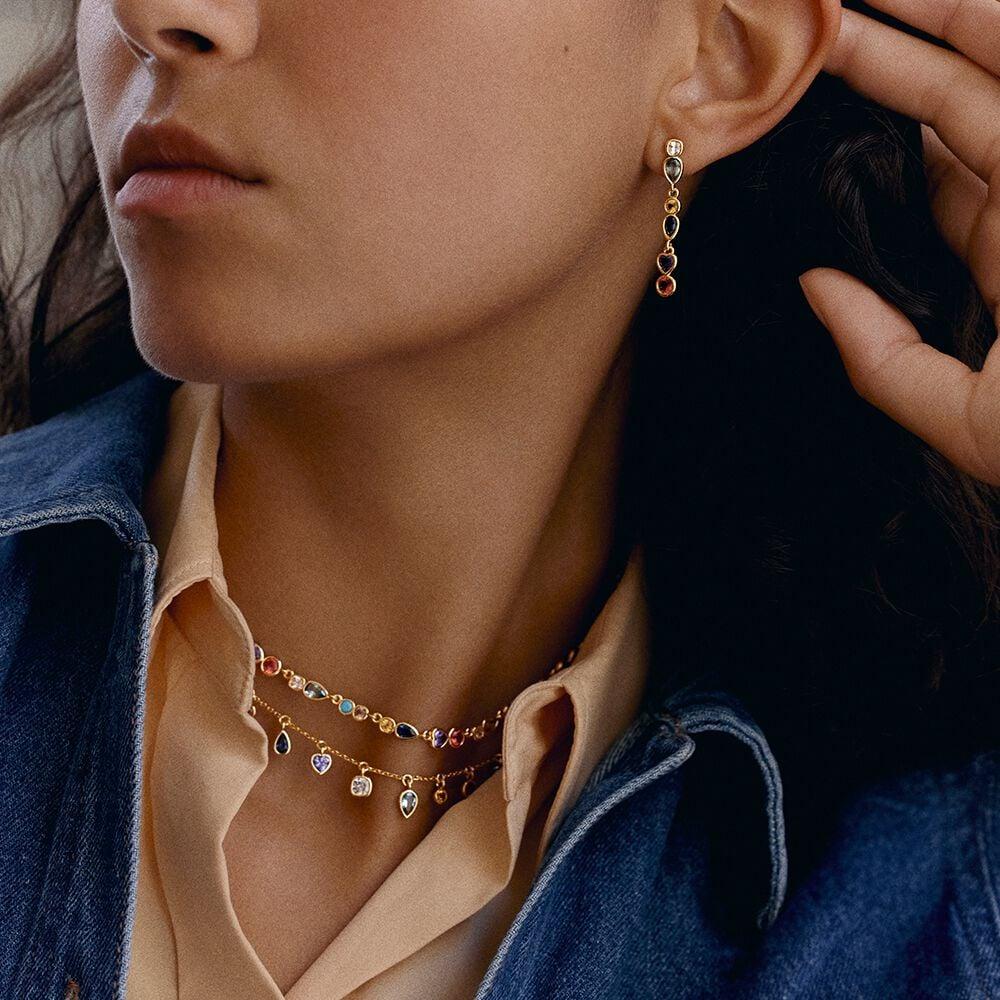 Agatha Boucles D'oreilles Pendantes CANDY - Multicolore / Doré 02380606-256-TU