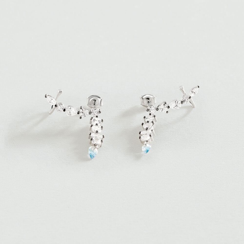 Agatha Boucles d'oreilles pendantes JACKIE - Argenté / Bleu aquamarine 02321294-073-TU