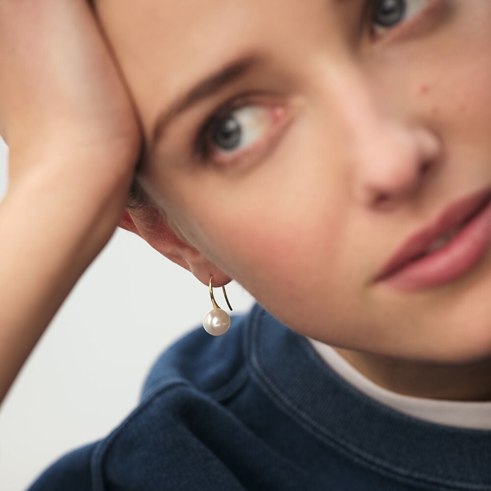 Agatha Boucles D'oreilles Pendantes PEARLY - Perle / Doré 02390702-294-TU