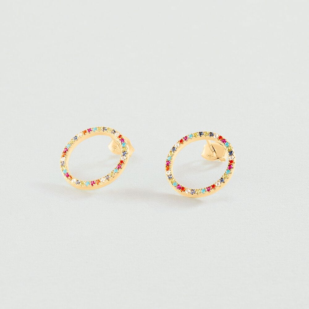 Agatha Boucles d'oreilles pendantes RAINBOW - Multicolore / Doré 02390506-256-TU